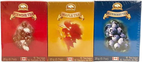 3 Bundle Tea(Maple,Blueberry,Icewine) 3x10 Tea Bags 60g